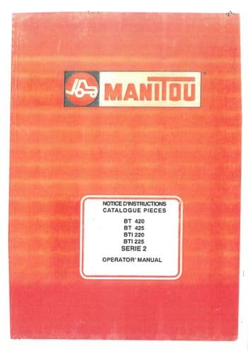 Manitou Buggiscopic Telescopic Handler BT420 BT425 BTI220 BTI225 Serie 2 Operators Manual