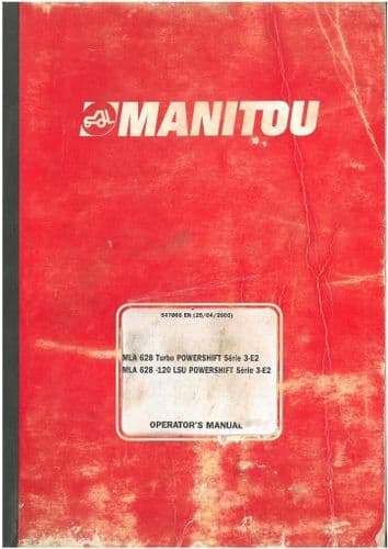 Manitou Maniscopic Telescopic Handler MLA 628 Turbo Powershift, MLA628-120 LSU Powershift Operators