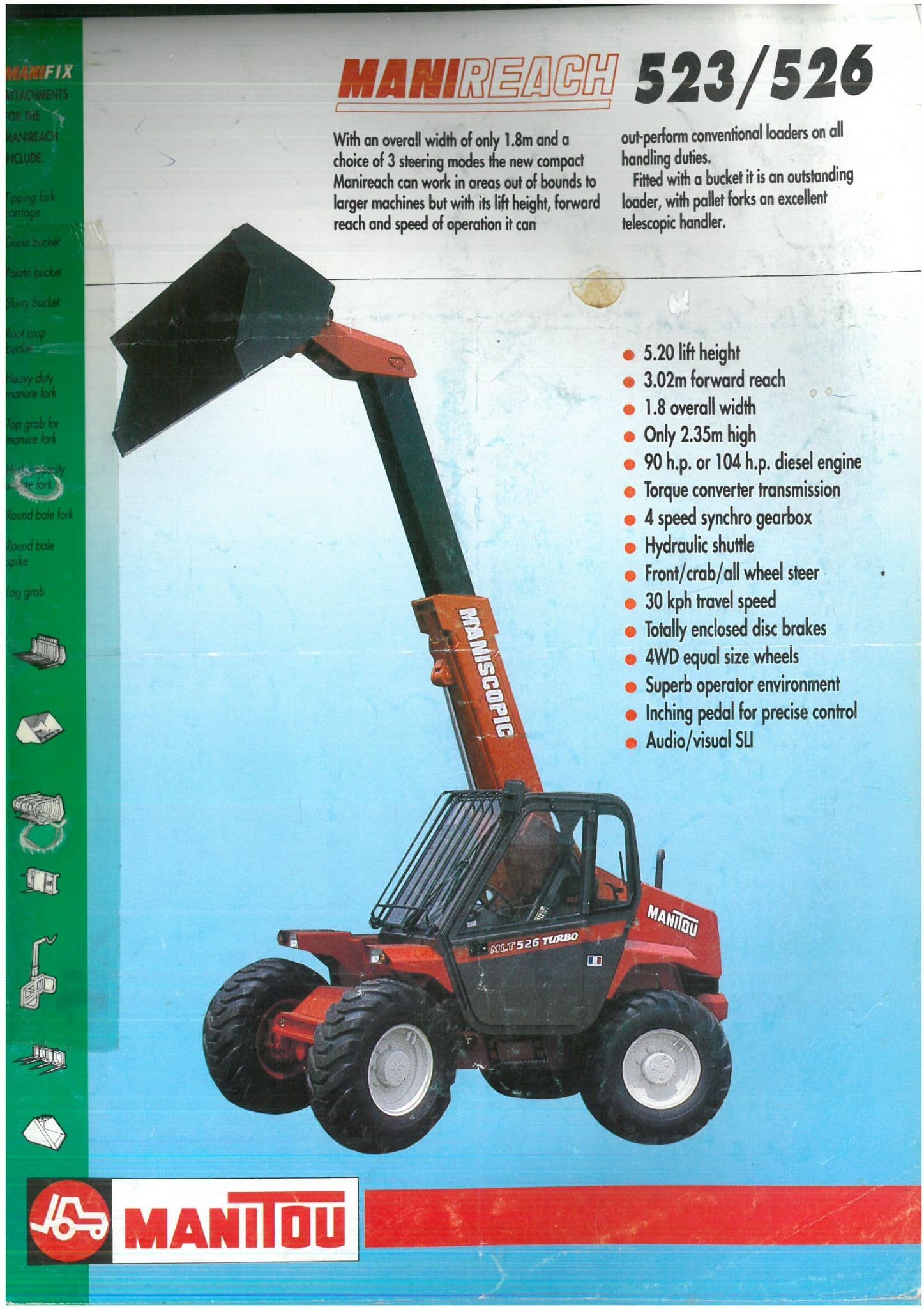 Manitou Telehandler Manireach 523 526 Brochure