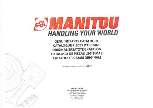 Manitou Telehandler MT1435 MT1440 MT1840 Parts Manual
