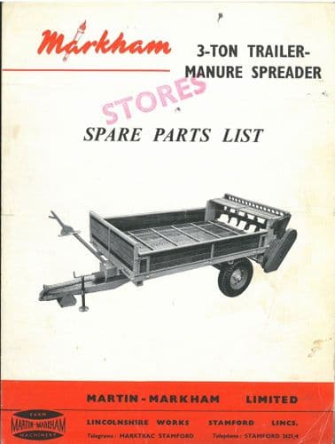 Markham Manure Speader 3 - Ton Parts Manual