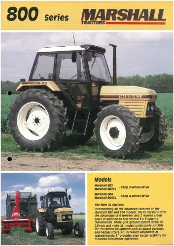 Marshall Tractor 800 Series - 802 802XL 804 804XL Brochure - New XL Versions