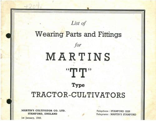 Martins Stamford Tractor Cultivator Type 