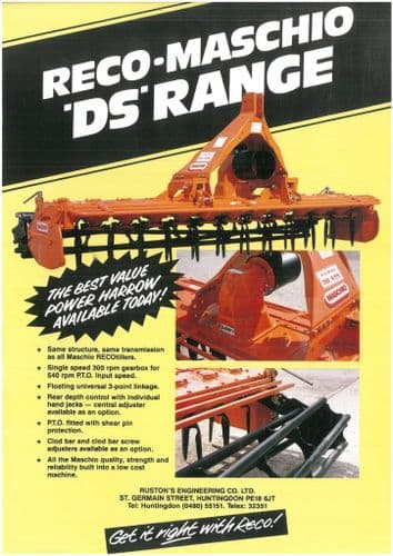 Maschio 'DS' Range RecoMaschio Power Harrow Brochure