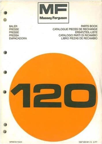Massey Ferguson 120 Baler Parts Manual - MF120