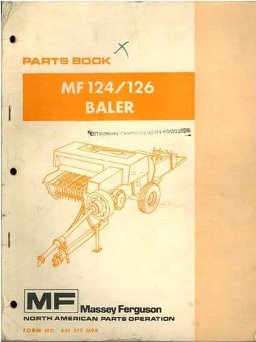 Massey Ferguson 124 & 126 Baler Parts Manual - MF124 MF126