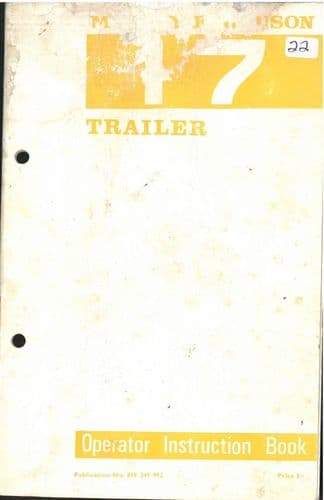 Massey Ferguson 17 Trailer Operators Manual