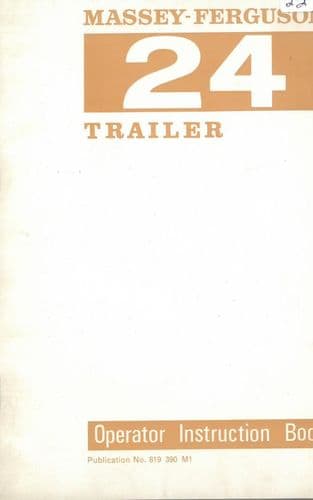Massey Ferguson 24 Trailer Operators Manual
