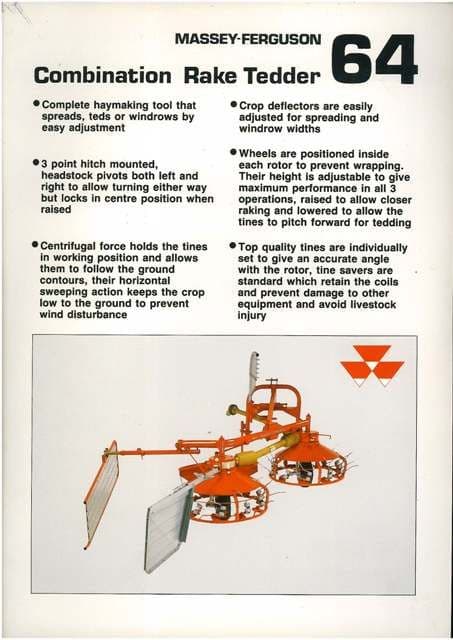 Massey Ferguson 64 Combination Rake Tedder Brochure