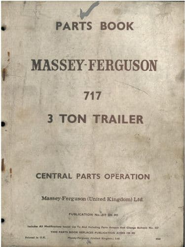 Massey Ferguson 717 Trailer (3 Ton) Parts Manual