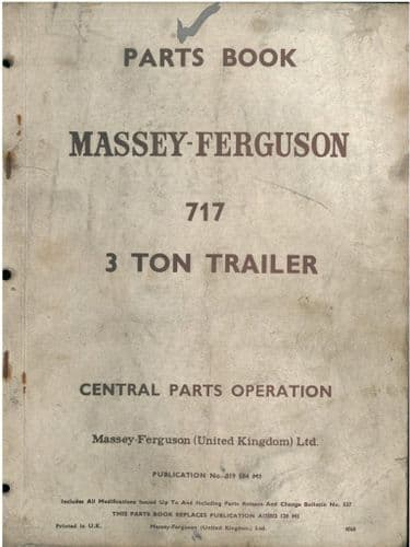 Massey Ferguson 717 Trailer (3 Ton) Parts Manual -