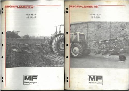 Massey Ferguson Autumn Tillage & Drilling Product Information Sheets - Plough, Harrows, Cultivator