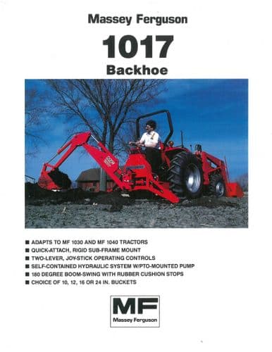 Massey Ferguson Backhoe Digger MF1017 Brochure - MF 1017