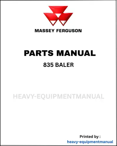 Massey Ferguson Baler MF835 Parts Manual