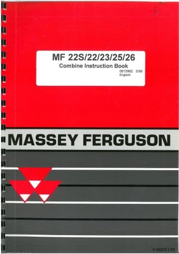 Massey Ferguson Combine 22S 22 23 25 26 Operators Manual - MF MF22S MF22 MF23 MF25 MF26