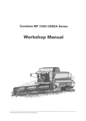 Massey Ferguson Combine 7256 7272 7274 7278 Workshop Service Manual