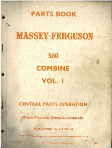 Massey Ferguson Combine MF500 Parts Manual - MF 500 (Vol 1 & 2)