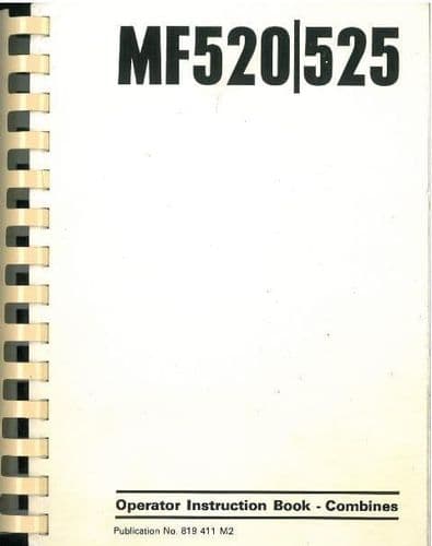 Massey Ferguson Combine MF520 & MF525 Operators Manual - MF 520 / 525