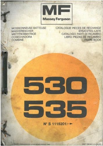 Massey Ferguson Combine MF530 & MF535 Parts Manual - MF 530 & 535
