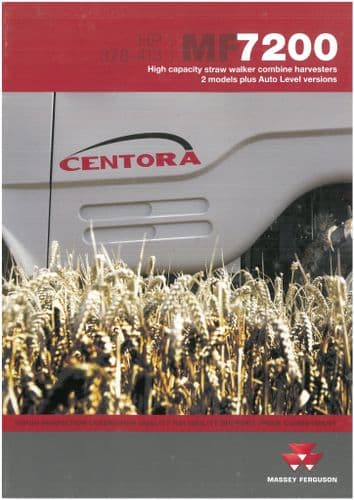 Massey Ferguson Combine MF7200 Centora MF7280 MF7282 MF7280AL MF7282AL Brochure --- MF 7280 7282 AL
