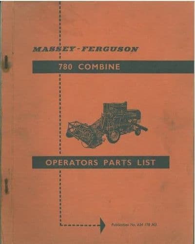 Massey Ferguson Combine MF780 Parts Manual - MF 780