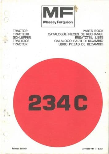 Massey Ferguson Crawler Tractor MF234C Parts Manual - MF 234 C