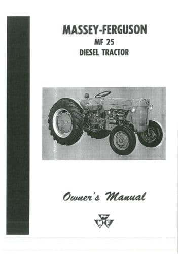Massey Ferguson Diesel Tractor MF25 (MF825) Operators Manual