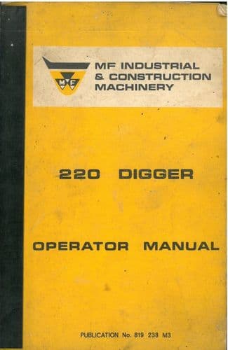 Massey Ferguson Digger MF220 Operators Manual