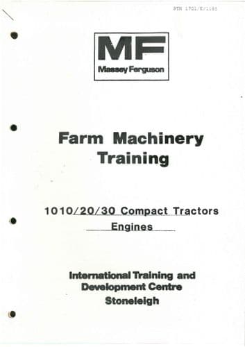 Massey Ferguson Farm Machinery MF1010 MF1020 MF1030 Training Manual