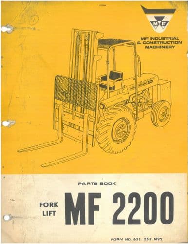 Massey Ferguson Fork Lift MF2200 Parts Manual