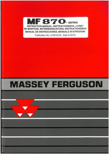 Massey Ferguson Loader MF870 MF872 MF873 MF874 MF875 MF876 Operators Manual -