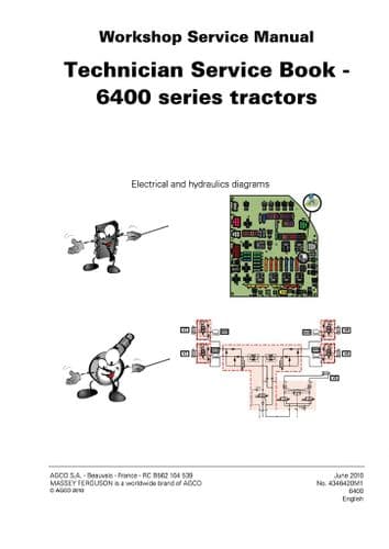 Massey Ferguson MF 6475, 6480, 6485, 6490, 6495, 6497,  TIER 3 Technicians Service Manual -June 2010