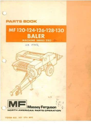 Massey Ferguson MF120, MF124, MF126, MF128, MF130 Baler Parts Manual - MF 120 124 126 128 130