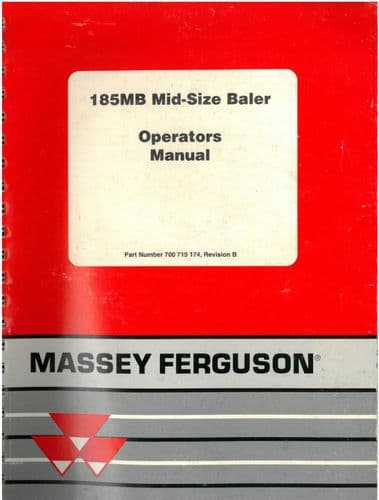 Massey Ferguson MF185MB Mid Size Baler Operators Manual - 185 MB