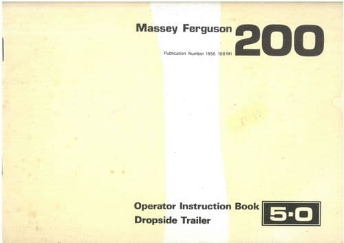 Massey Ferguson MF200 5.0 Dropside Trailer Operators Manual - MF 200 5.0