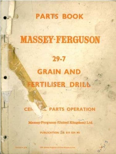 Massey Ferguson MF29 Drill Parts Manual - MF 29