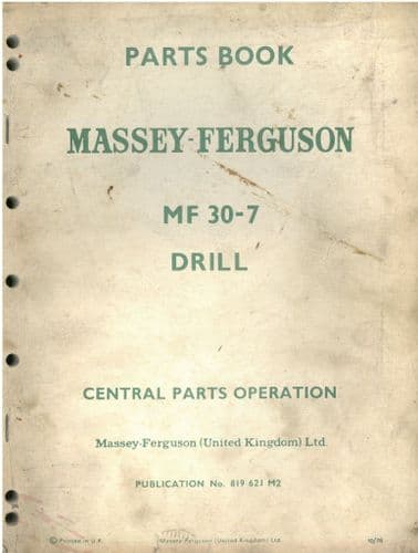 Massey Ferguson MF30-7 Drill Parts Manual - MF 30-7