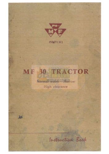 Massey Ferguson MF30 Tractor Operators Manual