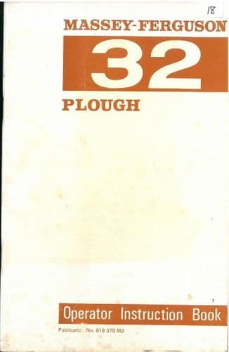 Massey Ferguson MF32 - Reversible Plough Operators Manual - MF 32
