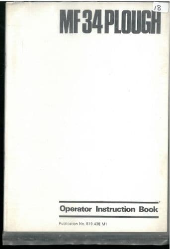 Massey Ferguson MF34 Plough Operators Manual - MF 34
