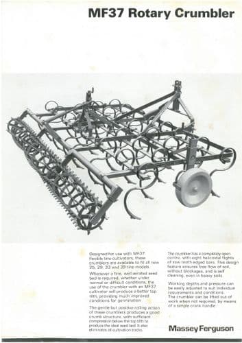 Massey Ferguson MF37 Rotary Crumbler Cultivator Brochure - MF 37