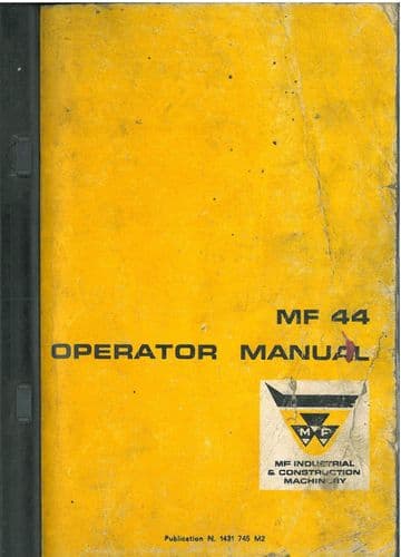Massey Ferguson MF44 Wheel Loader Operators Manual - MF 44
