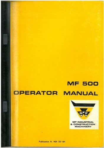 Massey Ferguson MF500 Crawler Loader Dozer Operators Manual - MF 500