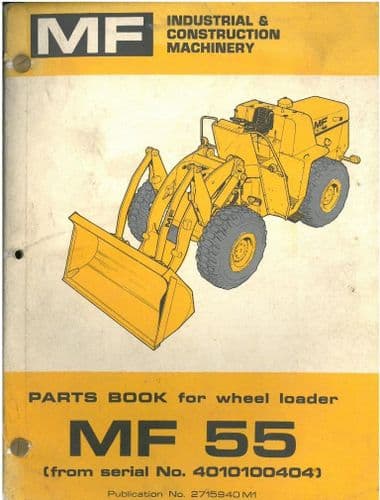 Massey Ferguson MF55 Excavator Parts Manual - MF 55