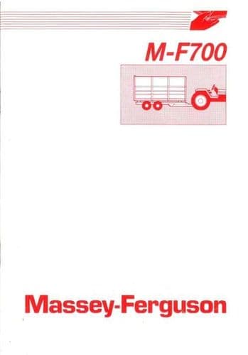 Massey Ferguson MF700 Trailer Operators Manual - MF 700
