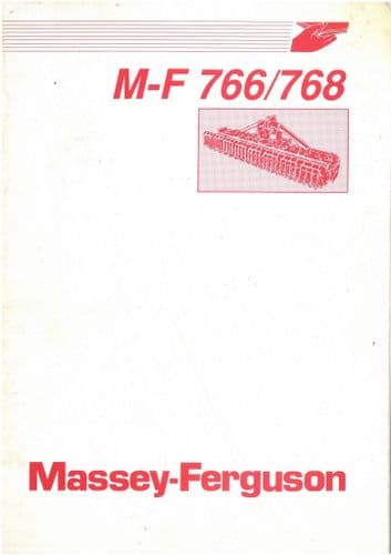 Massey Ferguson MF766 & MF768 Power Harrows Operators Manual - MF 766 768