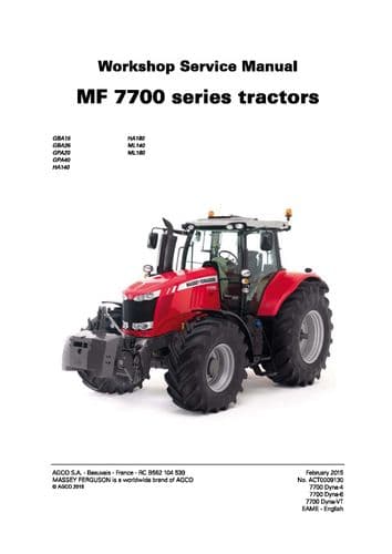 Massey Ferguson MF7714 MF7715 MF7716 MF7718 MF7719 MF7720 MF7722 MF7724 MF7726 Workshop Manual PDF