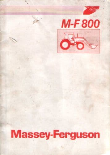 Massey Ferguson MF875 MF880 MF885 Loader Operators Manual