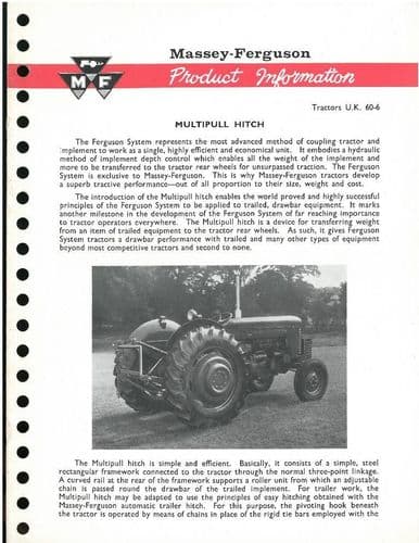 Massey Ferguson Multipull Hitch Product Information Brochure