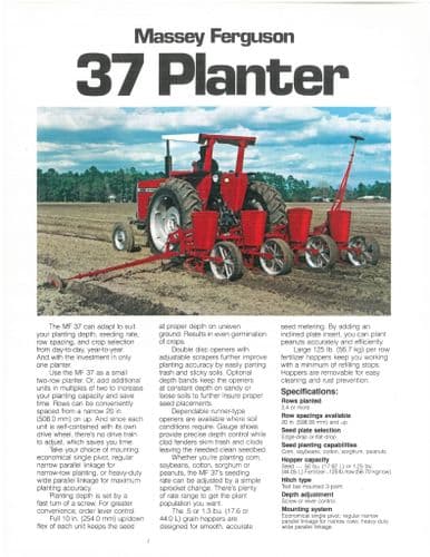 Massey Ferguson Planter MF37 & MF39 Brochure - MF 37 39